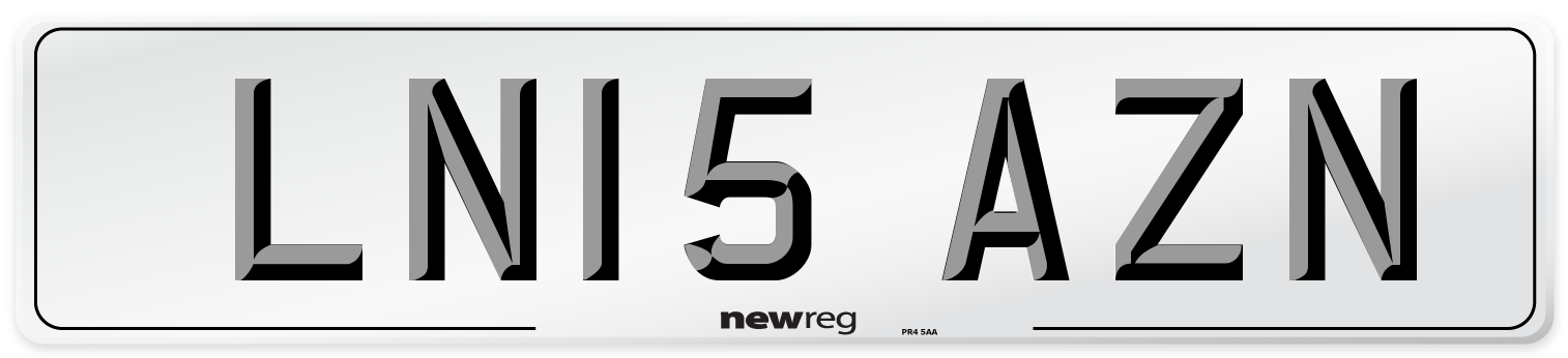 LN15 AZN Number Plate from New Reg